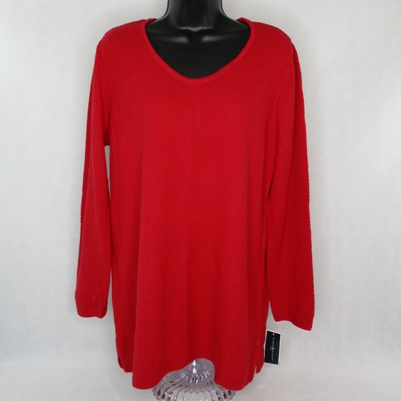 Karen Scott Sweaters - Karen Scott V-Neck Textured Pullover Sweater